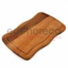 Kuvarz Ahşap Dalga Steak Tabağı 35x21cm