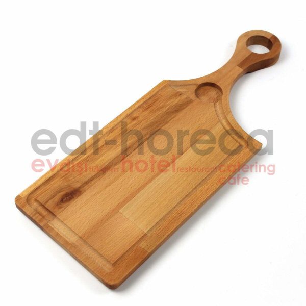 Kuvarz Wooden Steak Serving Board With Exotic Handle 45x17cm