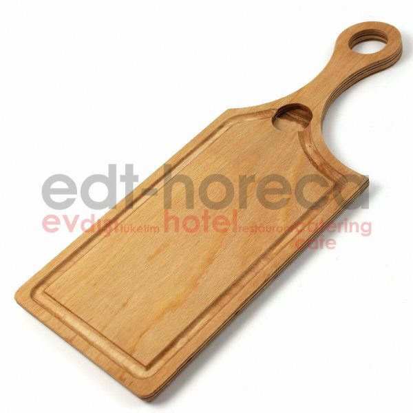 Kuvarz Wooden Steak Serving Board Exotic Handle 45x17cm