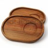 Kuvarz Ahşap Çay Kahve servis Tabağı Oval 19x13cm