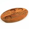 Kuvarz Ahşap Türk Kahvesi Sunum Tahtası Oval 24x15cm Kayın