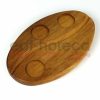 Kuvarz Ahşap Türk Kahvesi Sunum Tahtası Oval 24x15cm İroko