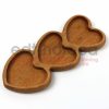 Kuvarz Ahşap Kalpler Çerezlik Kahvalık 3 Bölmeli 26x11cm
