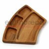 Kuvarz Ahşap Kahvaltı Çerez Tabağı Bölmeli 24x15cm