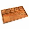 Kuvarz Ahşap Kahvaltı Çerez Tabağı 6 Bölüm 32x19cm
