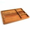 Kuvarz Ahşap Kahvaltı Çerez Tabağı 4 Bölüm 28x19cm