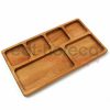 Kuvarz Ahşap Kahvaltı Çerez Tabağı 6 Bölüm 30x17cm