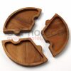 Kuvarz Ahşap Çerez & Kahvaltı Sunum Tabağı 3lü 20x20cm