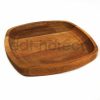 Kuvarz Ahşap Oval Kare Sunum Tabağı 13x13cm