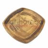 Kuvarz Ahşap Oval Kare Tabak Boyalı 16x16cm