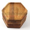 Kuvarz Ahşap Altıgen Servis Tabağı 18x16cm