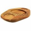 Kuvarz Ahşap Sahan Altlığı 2 Sosluk Bölümlü 29x17cm