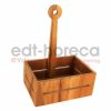 Kuvarz Ahşap Ketçap Tuzluk Peçete Organizer 17x13cm