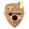 Kuvarz Ahşap Kahve Servis Tabağı 24x18cm