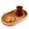 Kuvarz Ahşap Çay Kahve Sunum 23x14cm