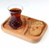 Kuvarz Ahşap Çay Kahve Sunum 18x13cm