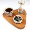 Kuvarz Ahşap Üçgen Kahve İkram Tabağı 20x19cm