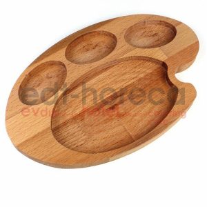 Kuvarz Ahşap Palet Kahvaltı Servis Tabağı 30x19cm