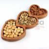 Kuvarz Ahşap 3lü Kalp Çerezlik Kahvaltılık 27x11cm