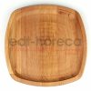 Kuvarz Ahşap Oval Kare Tabağı 19x19cm