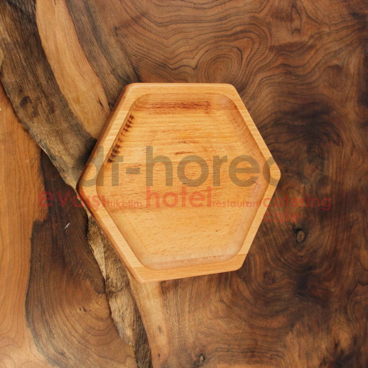 Kuvarz Ahşap Altıgen Sunum Tabak 19x17cm 4 Kuvarz Ahşap Altıgen Sunum Tabak 19x17cm - Image 4