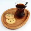 Kuvarz Ahşap Damla Çay Sunum Tabağı 19x15cm