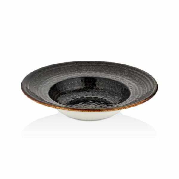 By Bone Cowry Black Porselen Makarna Tabağı 27cm