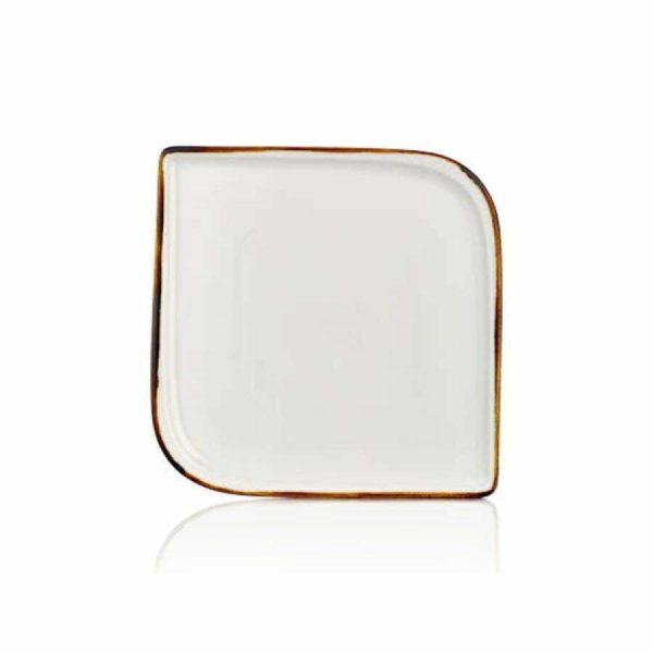 By Bone Gleam Porcelain Square Flat Plate 25cm