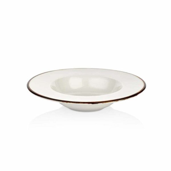 By Bone Gleam Porcelain Pasta Plate Deep 25cm