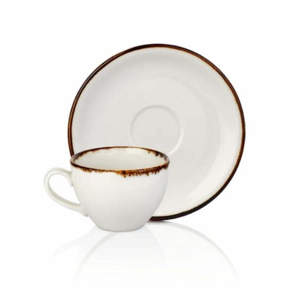 By Bone Gleam Porselen Çay Fincanı ve Tabağı 220cc