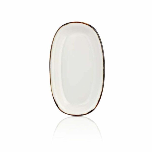 By Bone Gleam Porcelain Oval Plate 19cm