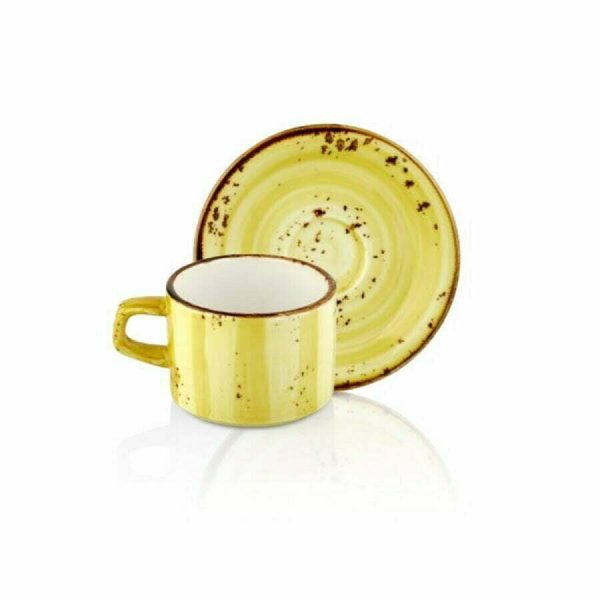 By Bone Sun Porcelain Turkish Coffee Cup and Saucer