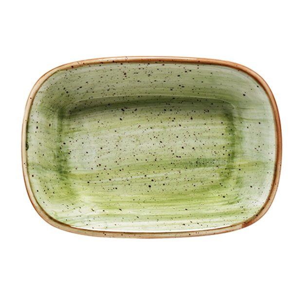 Bonna Theraphy Gourmet Porselen Dikdörtgen Kayık Tabak 12x8,5cm