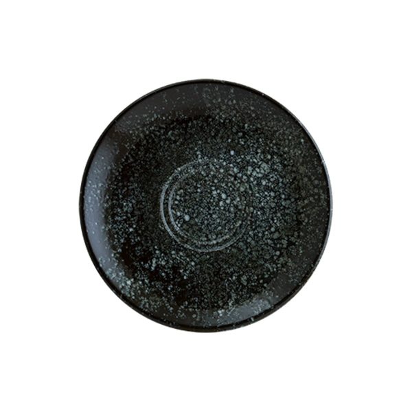 Bonna Cosmos Black Gourmet Porselen Çay Fincanı Tabağı 16cm