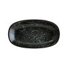 Bonna Cosmos Black Gourmet Porselen Oval Kayık Tabak 15x8,5cm