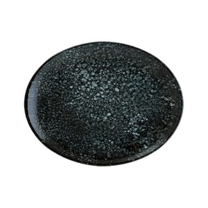 Bonna Cosmos Black Moove Porselen Oval Tabak 31x24cm