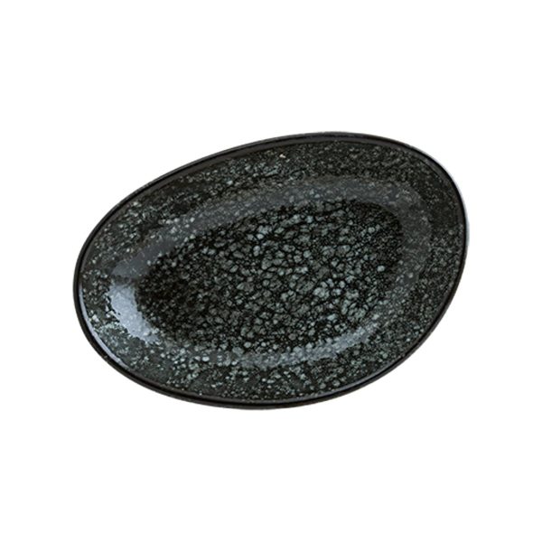 Bonna Cosmos Black Vago Porselen Oval Kayık Tabak 15x8,5cm