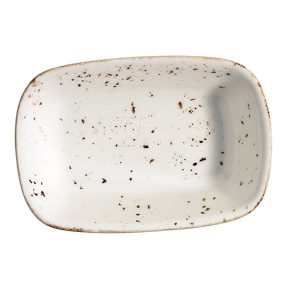 Bonna Grain Gourmet Porselen Dikdörtgen Kayık Tabak 17x11,5cm