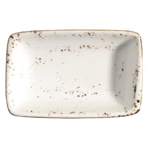 Bonna Grain Moove Porselen Dik Kayık Tabak 15x9cm