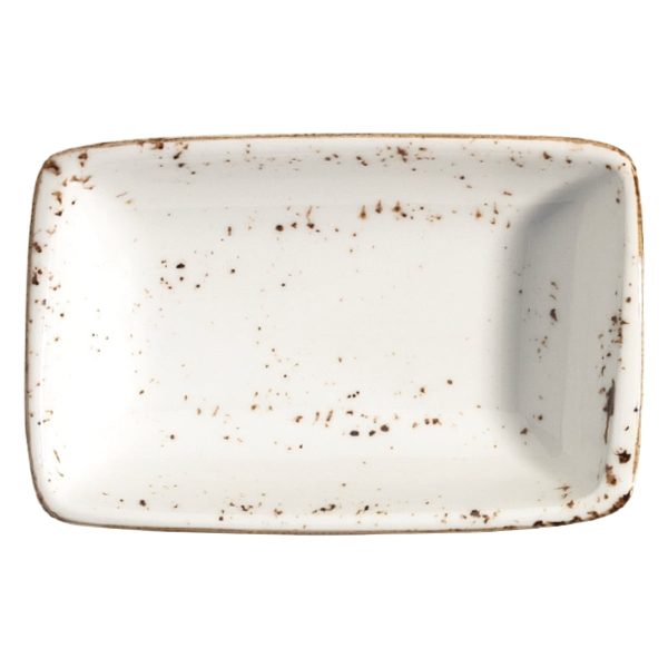 Bonna Grain Moove Porselen Dik Kayık Tabak 15x9cm