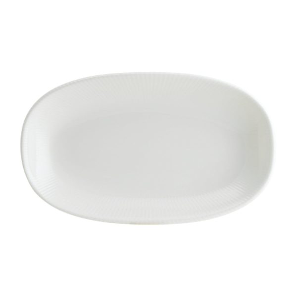 Bonna Iris White Gourmet Porcelain Oval Boat Plate 29x17cm