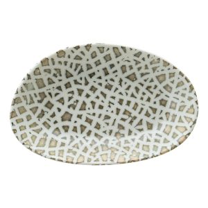 Bonna Lapya Wood Vago Porselen Oval Kayık Tabak 15x8,5cm