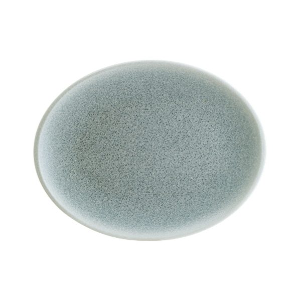 Bonna Luca Matt Blue Porcelain Moove Oval Plate 31cm