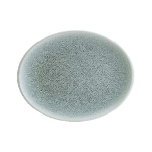 Bonna Luca Matt Mavi Porselen Moove Oval Tabak 36cm