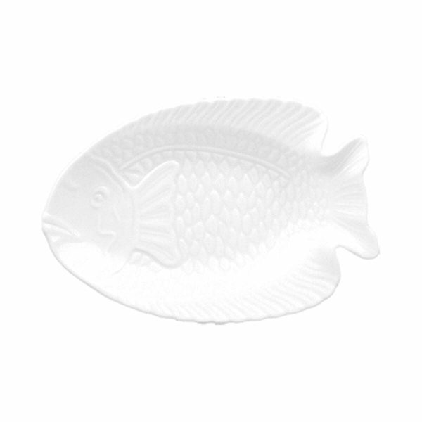 Gural Porcelain Relief Fish Plate 24x15