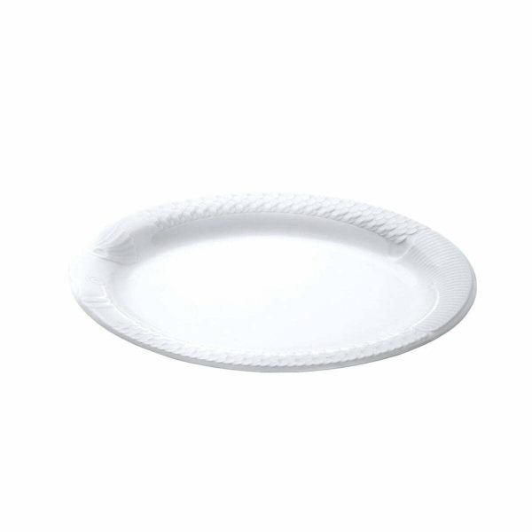 Gural Porcelain Relief Flat Fish Plate 19cm