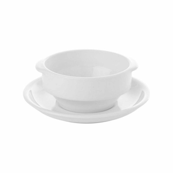 Gural Porcelain Rodos Consome Bowl 12cm and Plate
