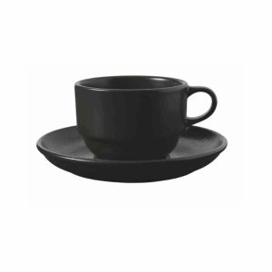 Güral Porselen Blackmatt Çay Fincanı ve Tabağı 90cc