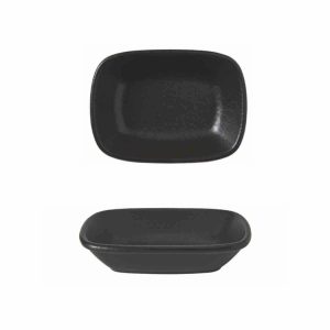 Güral Porselen Blackmatt Kare Kayık Tabak 12cm