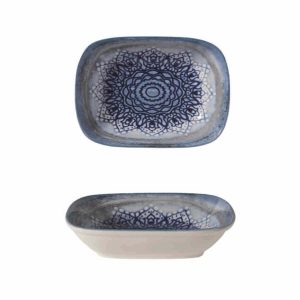 Güral Porselen Blue Voyage Kare Kayık Tabak 17cm